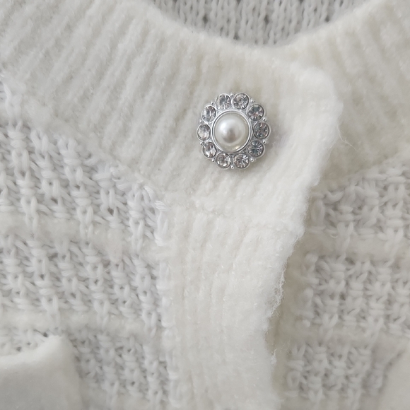 Laundry By Shelli Segal Textured White Cardigan - Picture 2 of 4